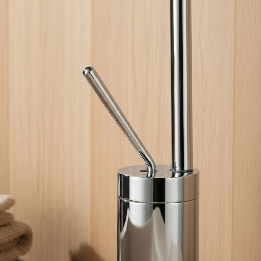 Robinet salle de bain lavabo design arrondi goutte - Argenté - Laiton
