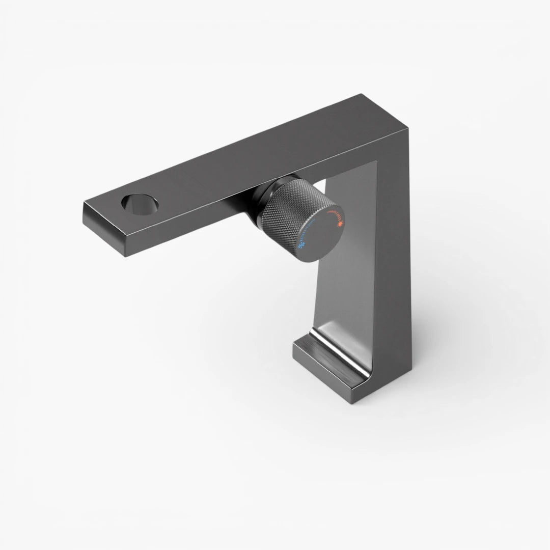 Robinet salle de bain lavabo design contemporain mitigeur - Argenté - Laiton