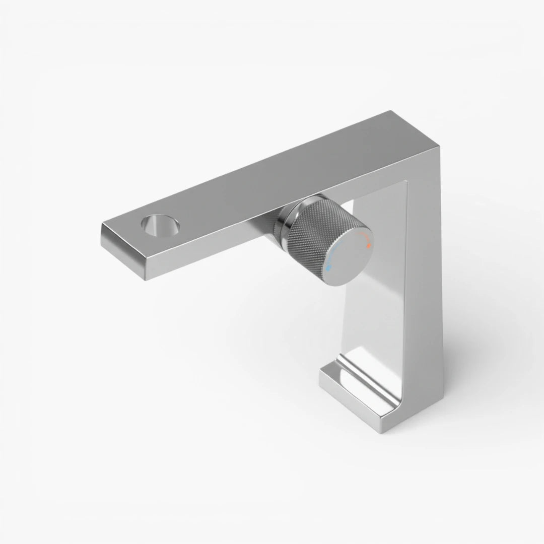 Robinet salle de bain lavabo design contemporain mitigeur - Argenté - Laiton