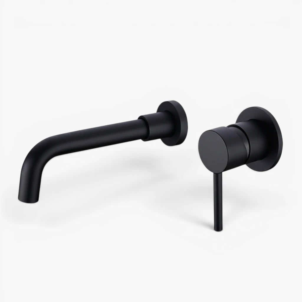 Robinet salle de bain lavabo encastrable - Noir - Laiton