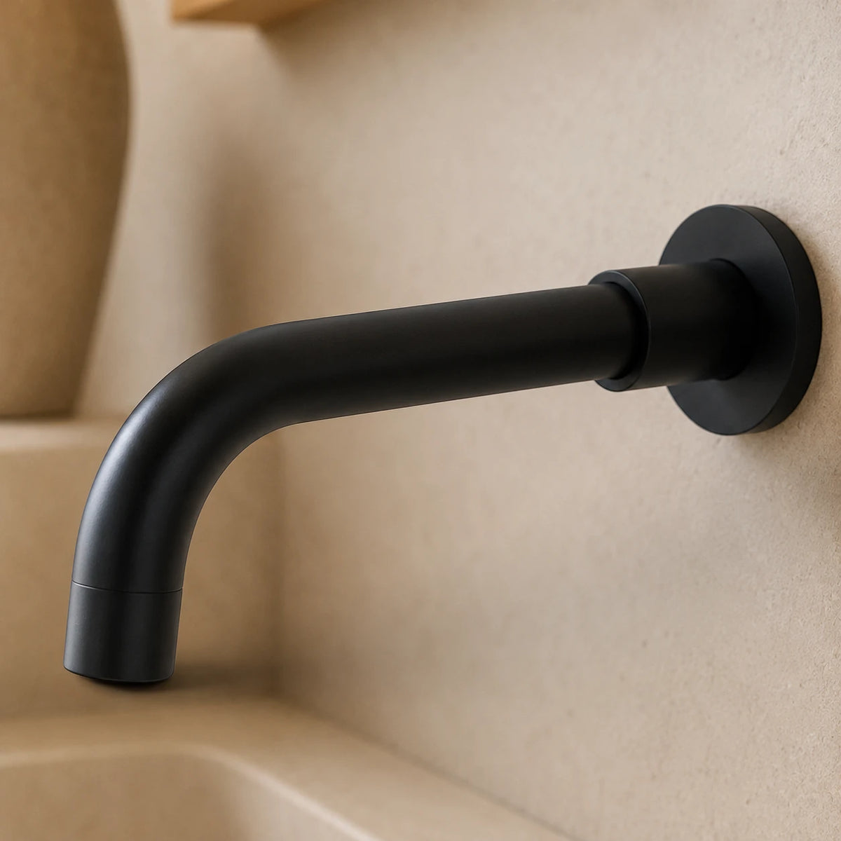 Robinet salle de bain lavabo encastrable - Noir - Laiton
