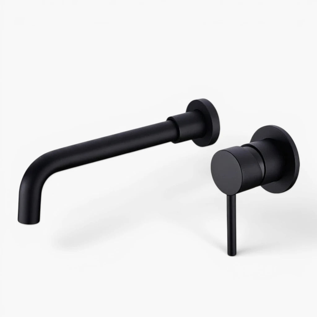 Robinet salle de bain lavabo encastrable - Noir - Laiton