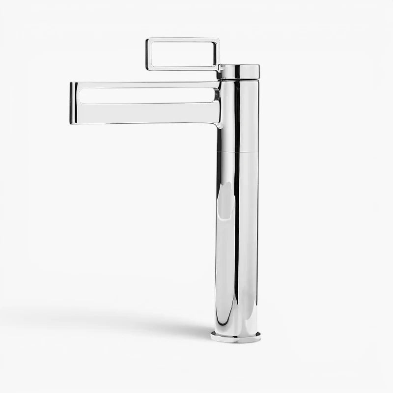 Robinet salle de bain lavabo géométrique - Argenté - Laiton