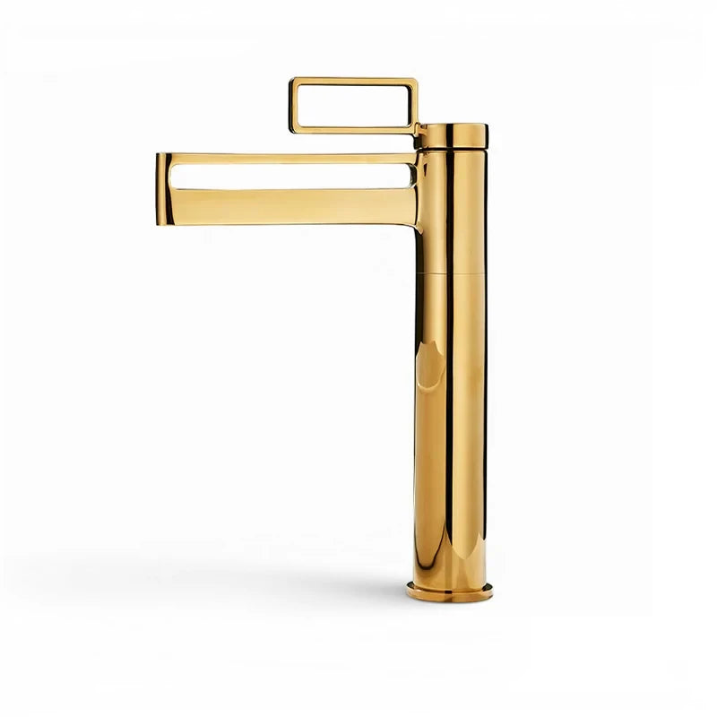 Robinet salle de bain lavabo géométrique - Doré - Laiton