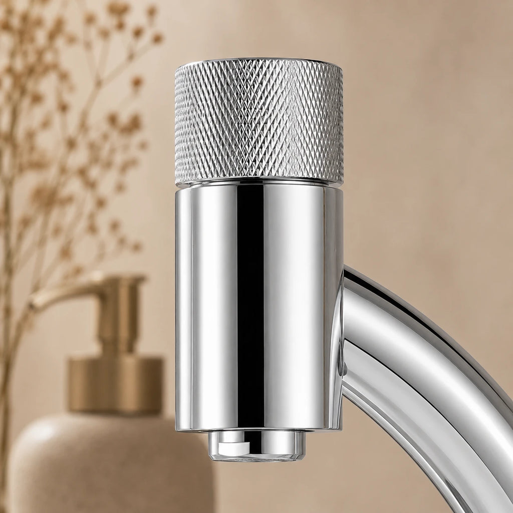 Robinet salle de bain lavabo minimaliste - Argenté - Laiton