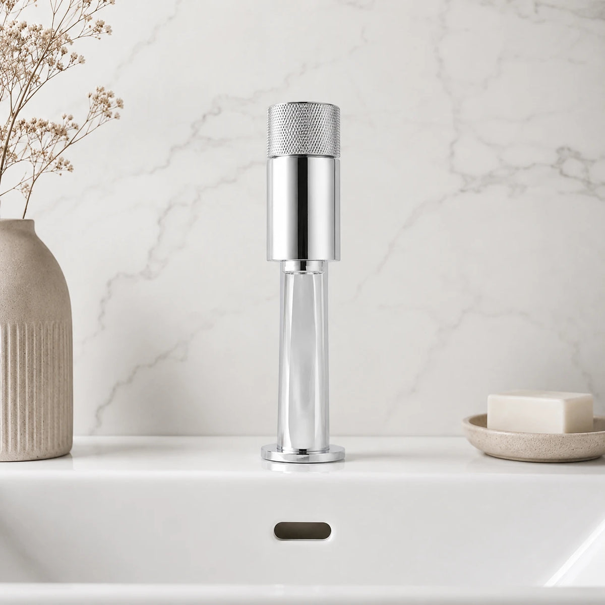 Robinet salle de bain lavabo minimaliste - Argenté - Laiton