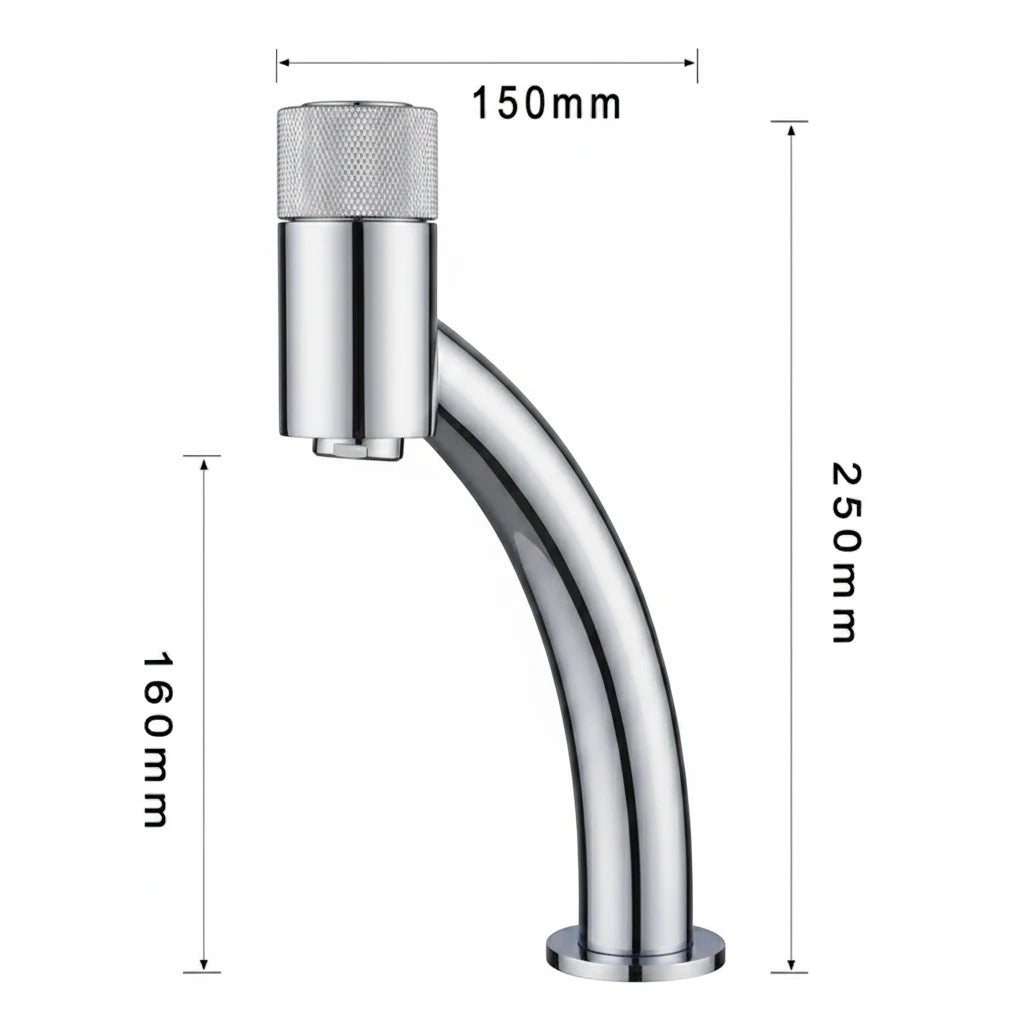 Robinet salle de bain lavabo minimaliste - Argenté - Laiton