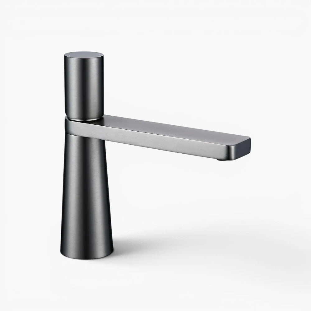 Robinet salle de bain lavabo minimaliste géométrique design - Argenté - Laiton