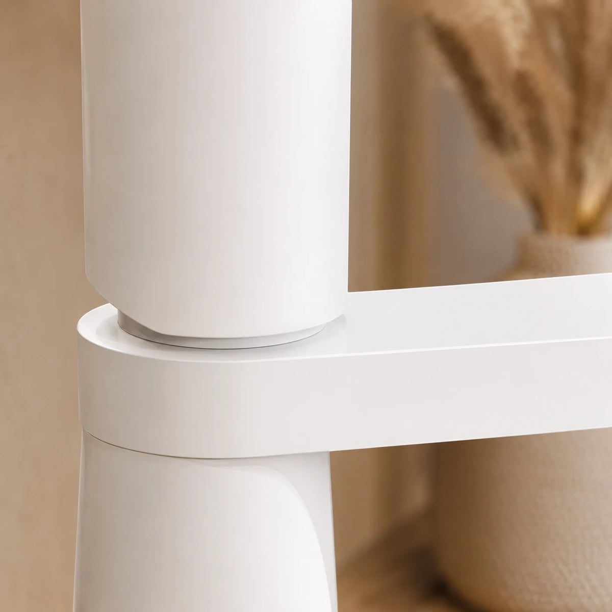 Robinet salle de bain lavabo minimaliste géométrique design - Blanc - Laiton