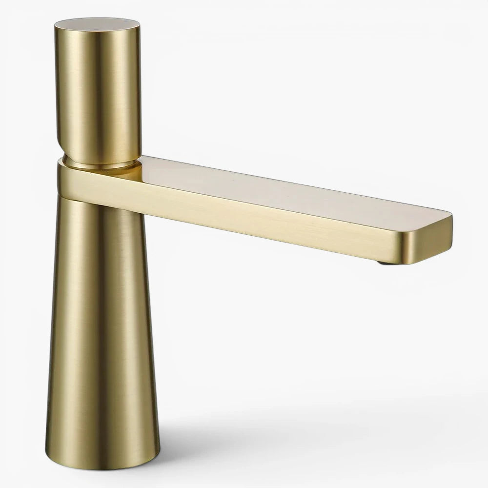 Robinet salle de bain lavabo minimaliste géométrique design - Doré - Laiton