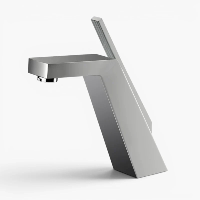 Robinet salle de bain lavabo mitigeur design contemporain - Argenté