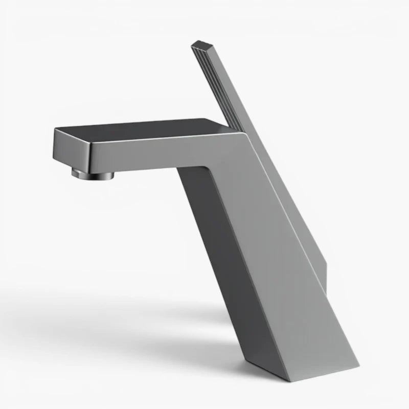 Robinet salle de bain lavabo mitigeur design contemporain - Argenté