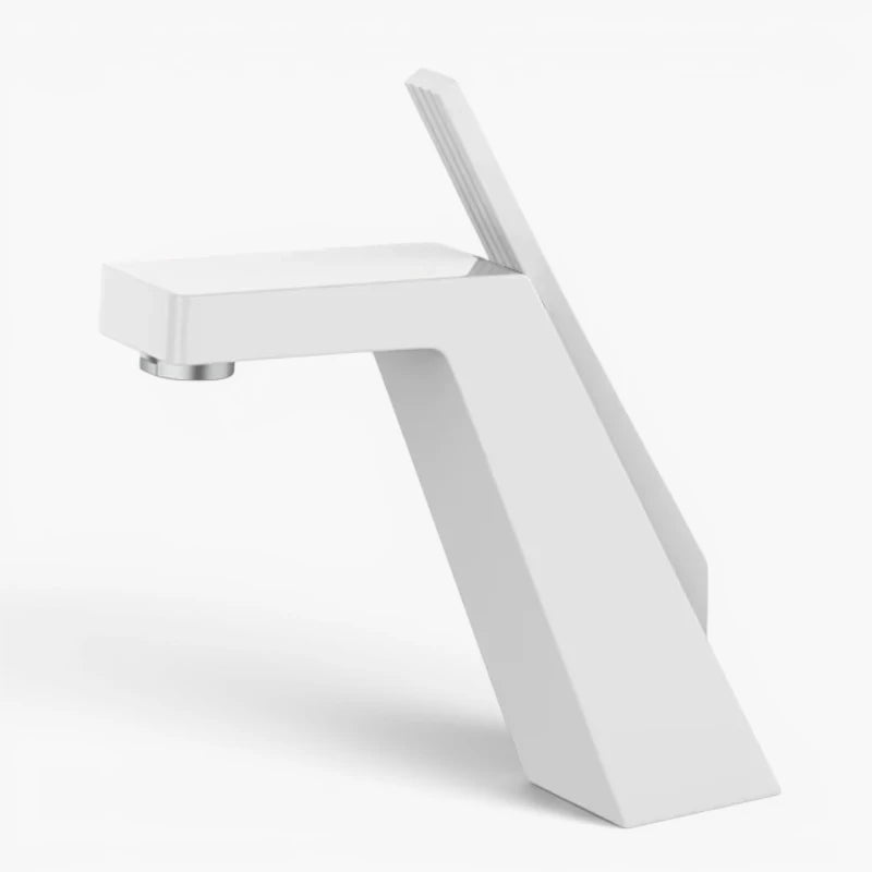 Robinet salle de bain lavabo mitigeur design contemporain - Blanc