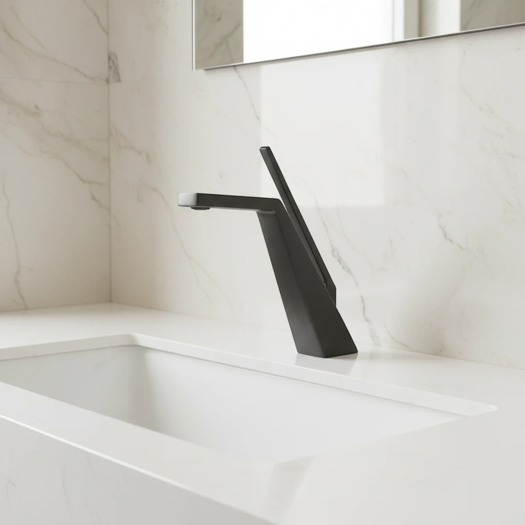 Robinet salle de bain lavabo mitigeur design contemporain - Noir