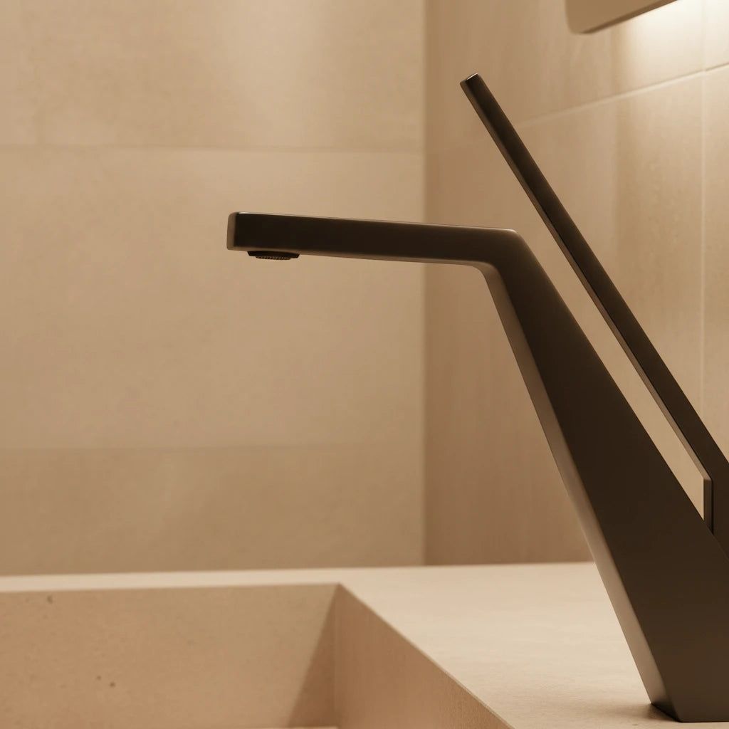 Robinet salle de bain lavabo mitigeur design contemporain - Noir