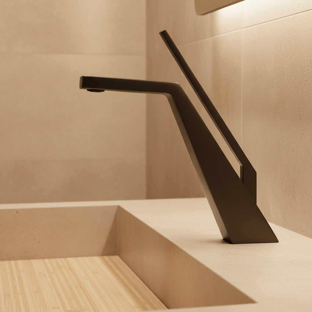 Robinet salle de bain lavabo mitigeur design contemporain - Noir