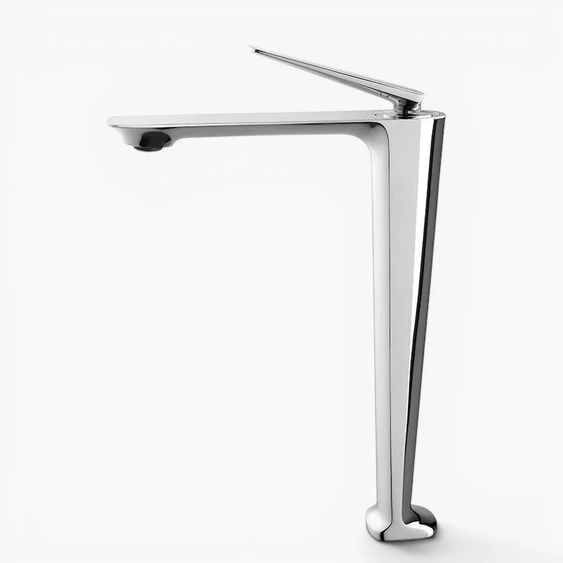 Robinet salle de bain mitigeur design - Argenté - Laiton