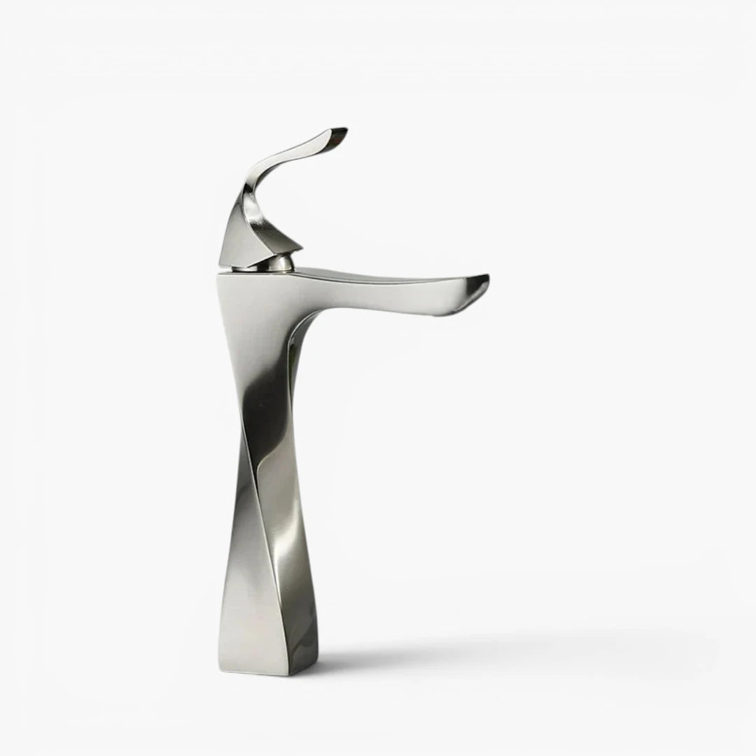 Robinet torsade mitigeur salle de bain lavabo - Argenté - Laiton