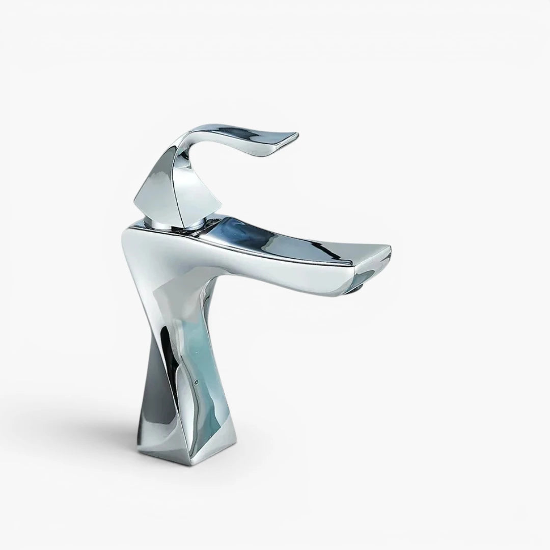 Robinet torsade mitigeur salle de bain lavabo - Argenté - Laiton