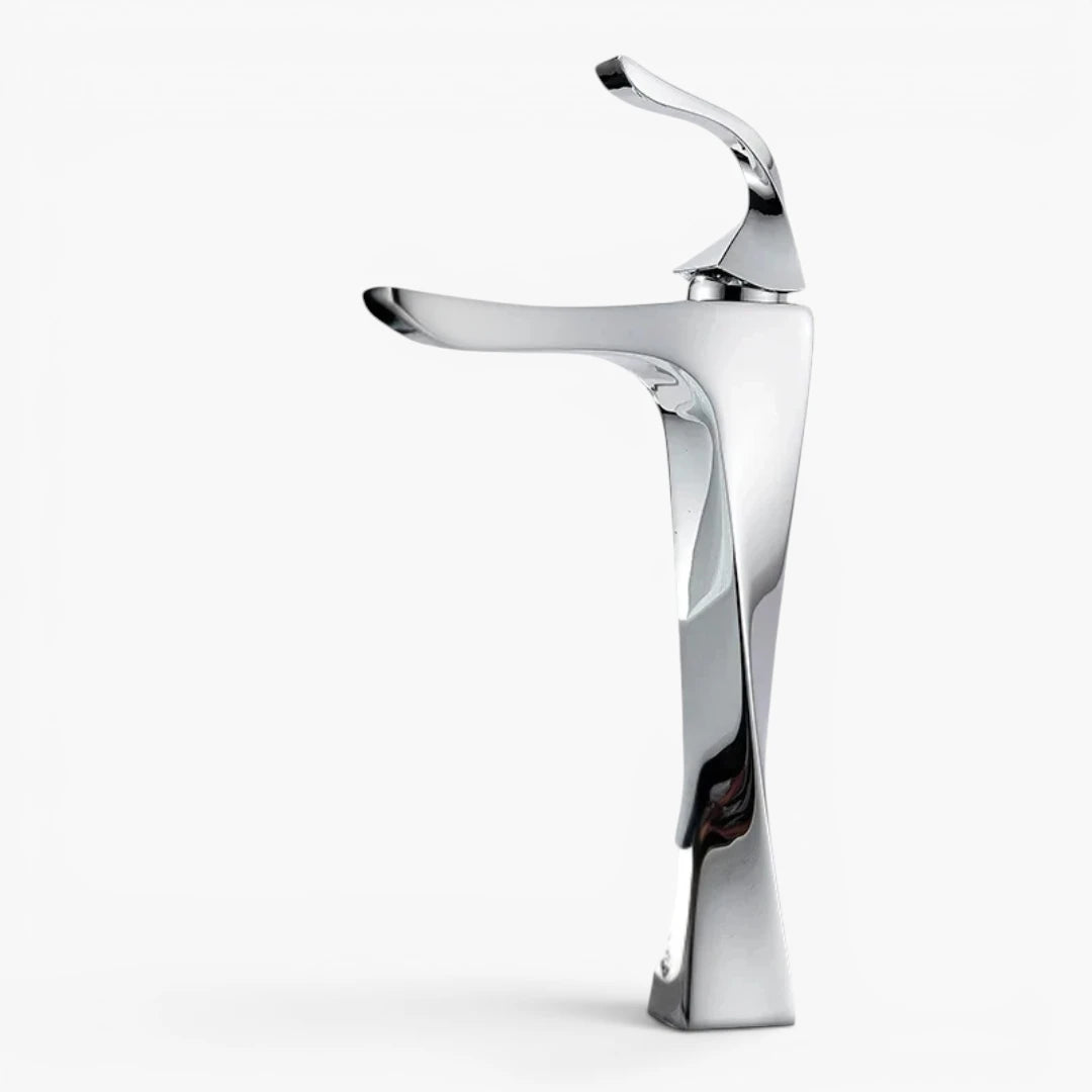 Robinet torsade mitigeur salle de bain lavabo - Argenté - Laiton