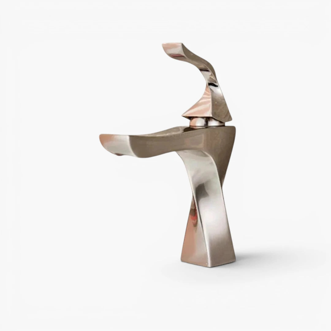 Robinet torsade mitigeur salle de bain lavabo - Argenté - Laiton