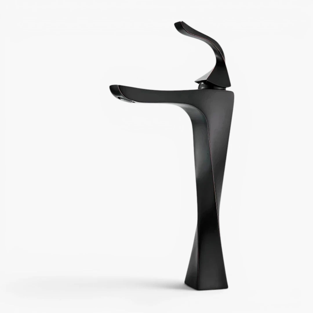 Robinet torsade mitigeur salle de bain lavabo - Noir - Laiton