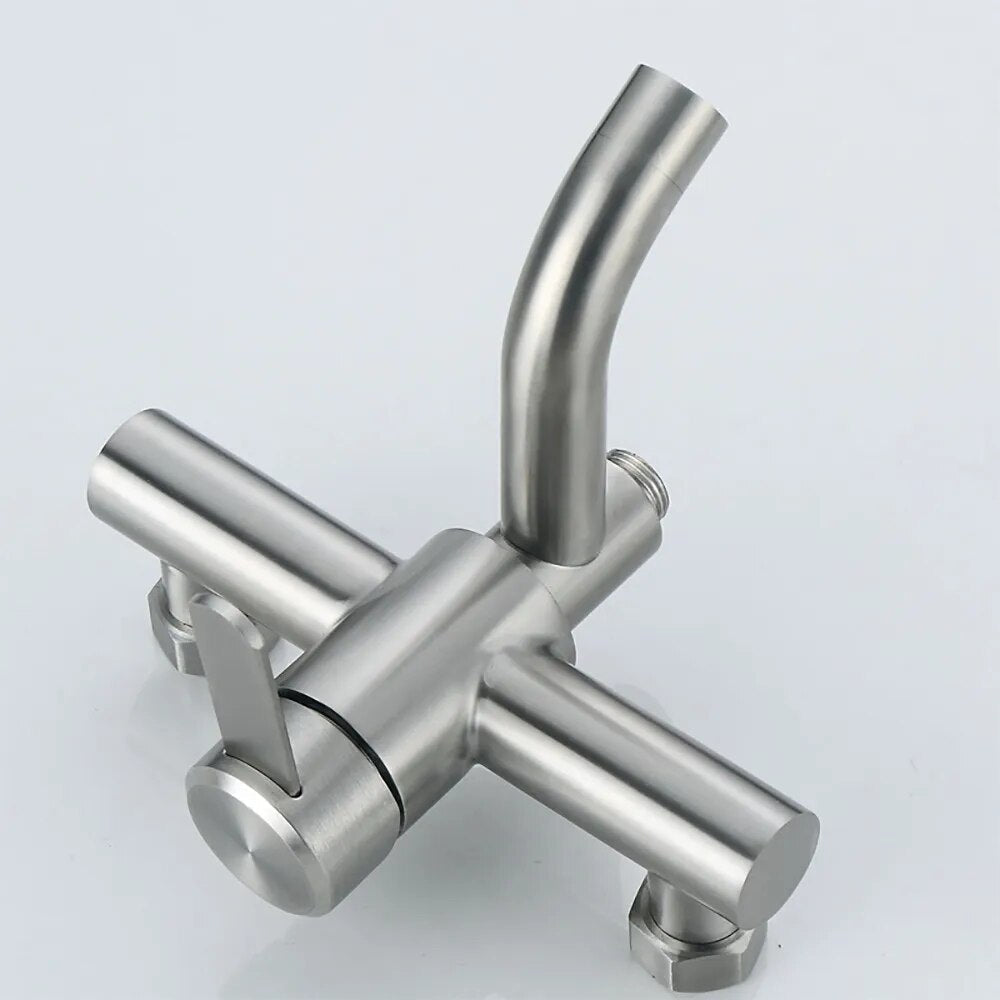 Robinet baignoire salle de bain minimaliste mitigeur - Argenté