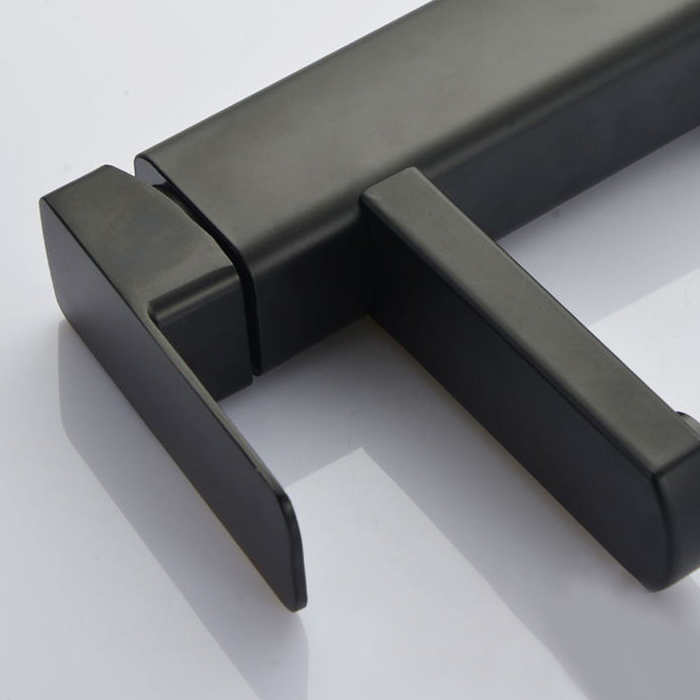 Robinet lavabo salle de bain carré - Noir mat