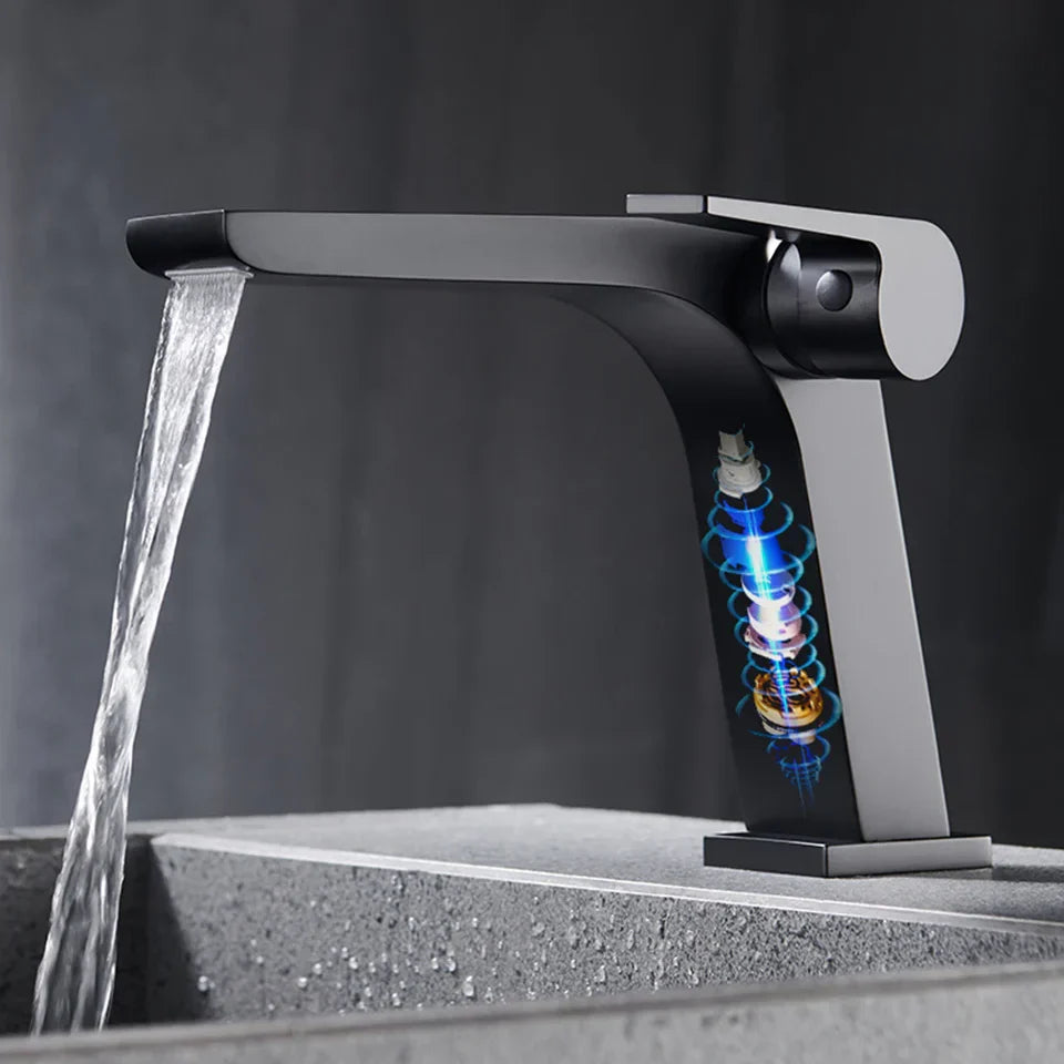 Robinet moderne mitigeur salle de bain lavabo - Argenté - Laiton