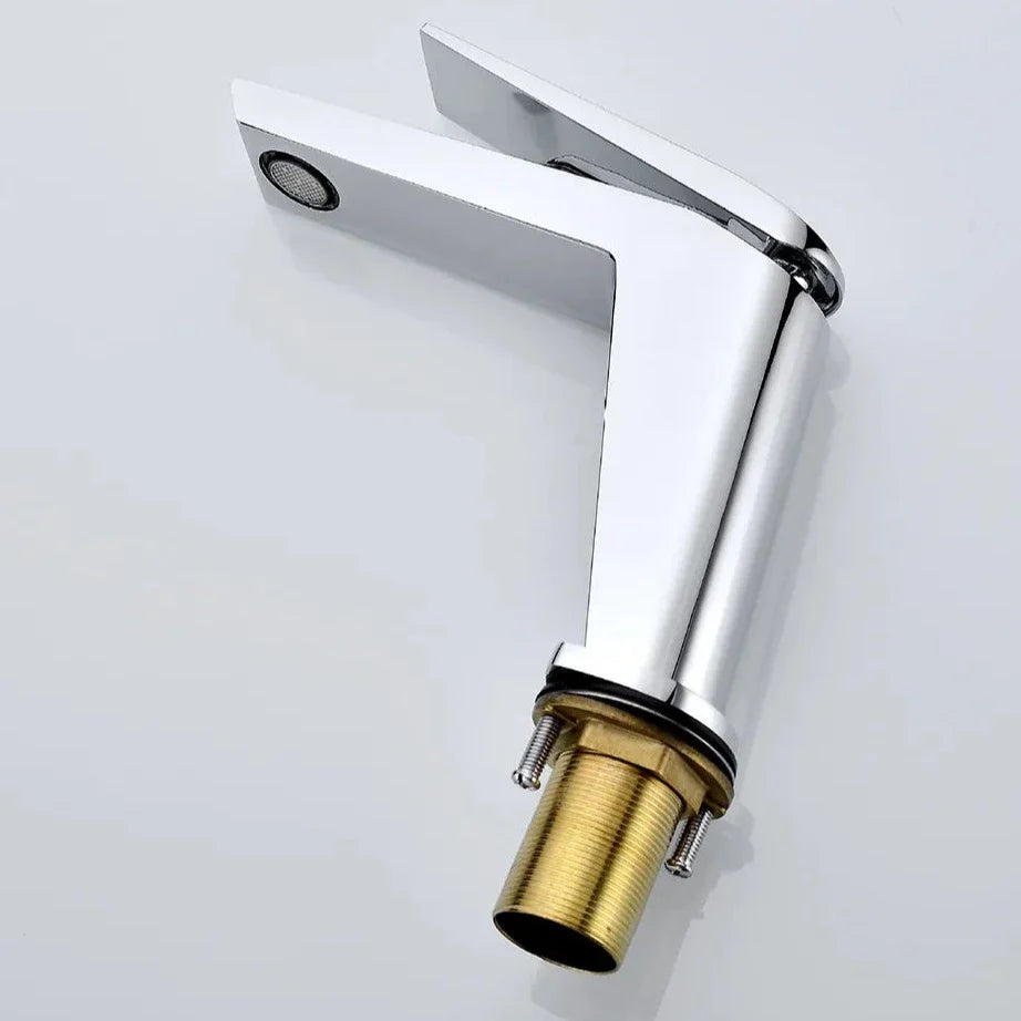 Robinet lavabo salle de bain minimaliste mitigeur - Argenté - Laiton