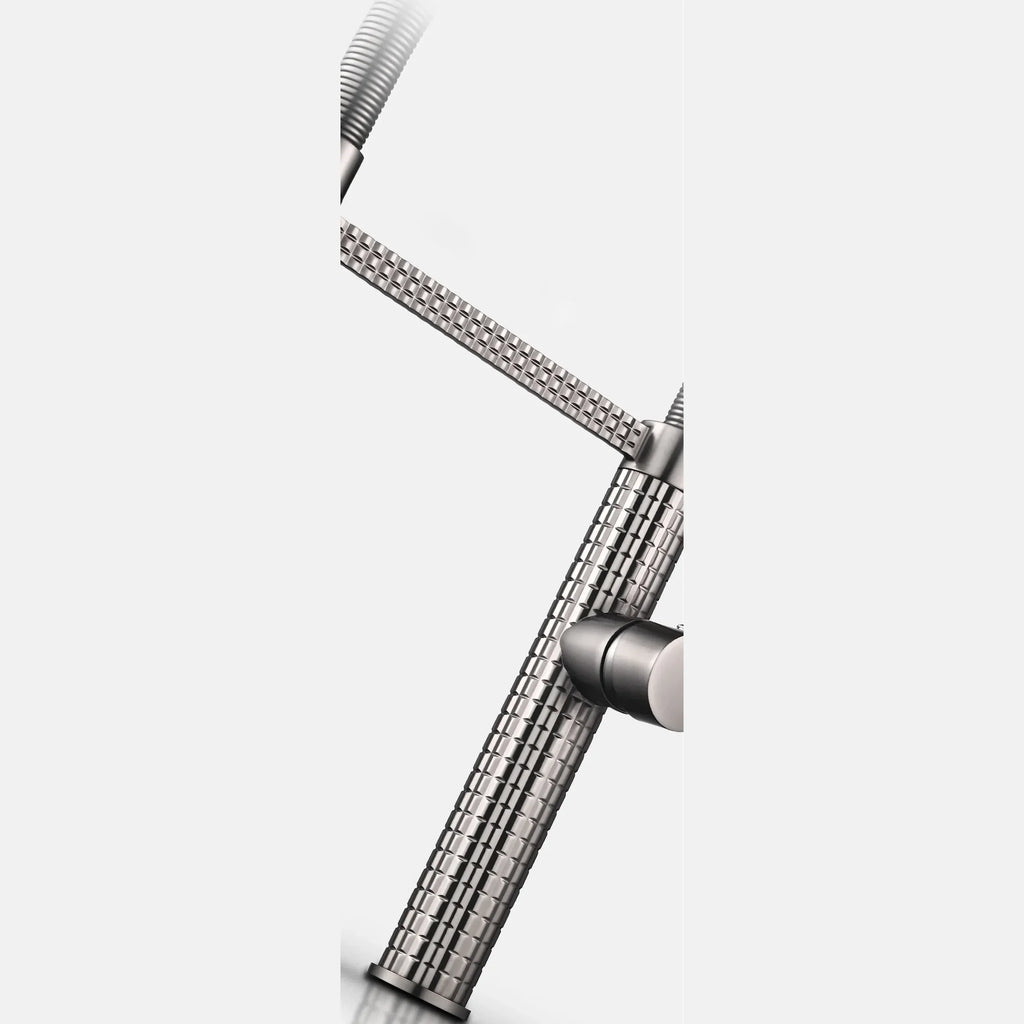 Robinet évier cuisine design texturé flexible - Argenté - Laiton