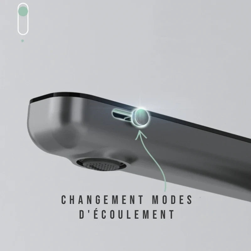 Robinet salle de bain lavabo fontaine température numérique - Argenté