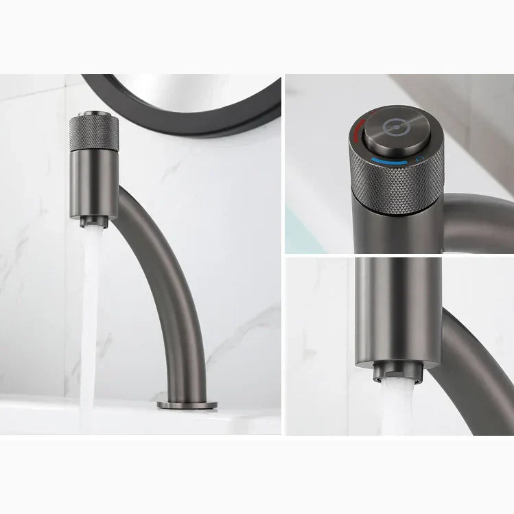 Robinet salle de bain lavabo minimaliste - Argenté - Laiton