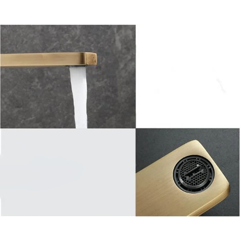 Robinet lavabo salle de bain haut minimaliste - Doré - Laiton
