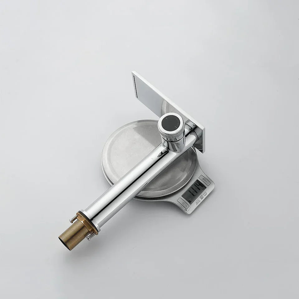 Robinet moderne bec plat mitigeur - Argenté - Laiton