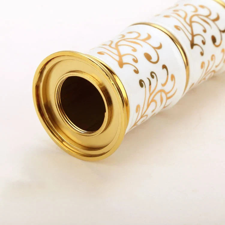 Robinet rétro salle de bain lavabo arabesque - Doré - Laiton