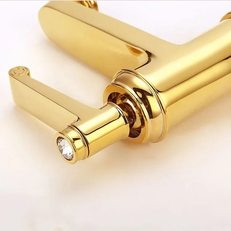 Robinet rétro salle de bain lavabo arabesque - Doré - Laiton