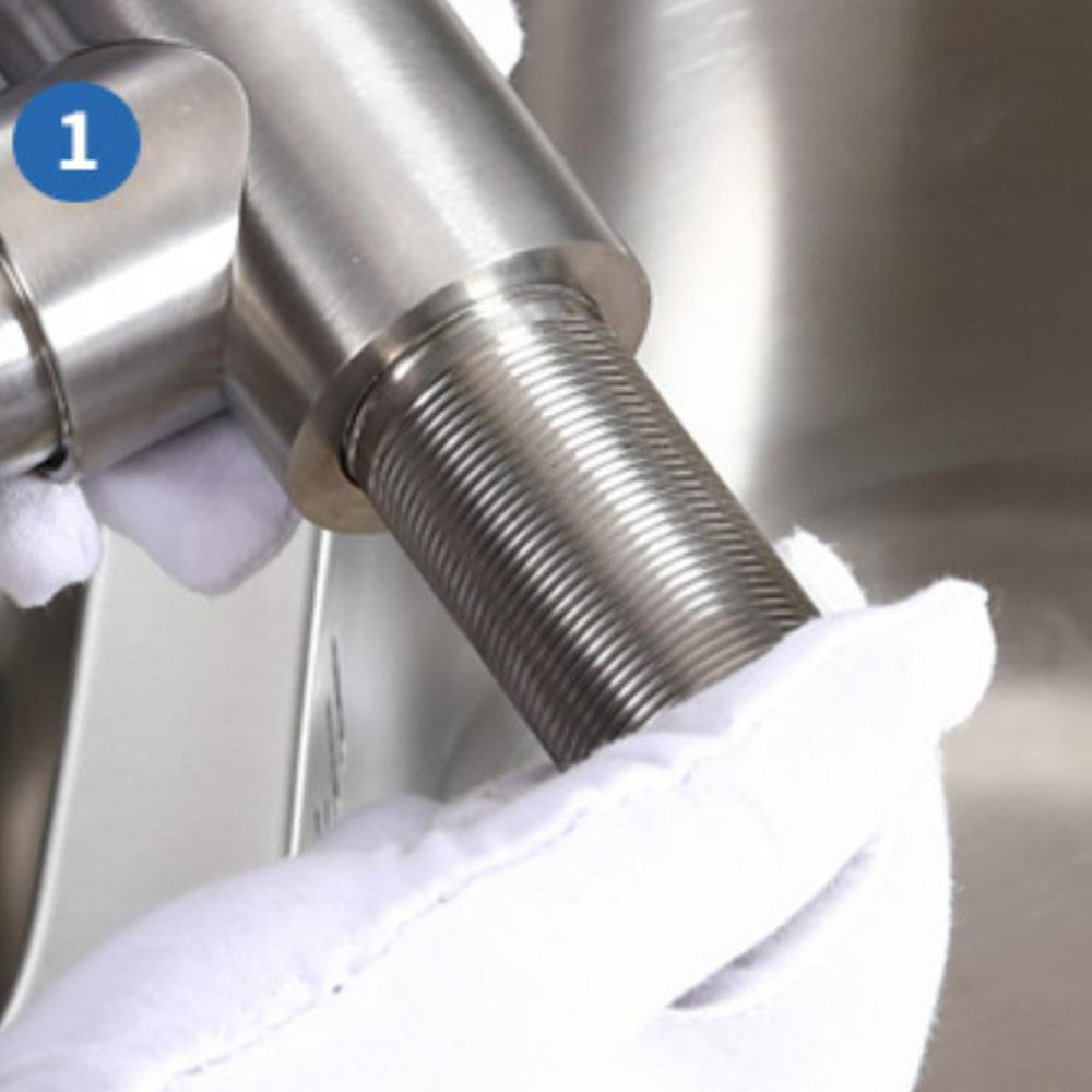 Robinet cuisine évier design fin style bambou - Argenté