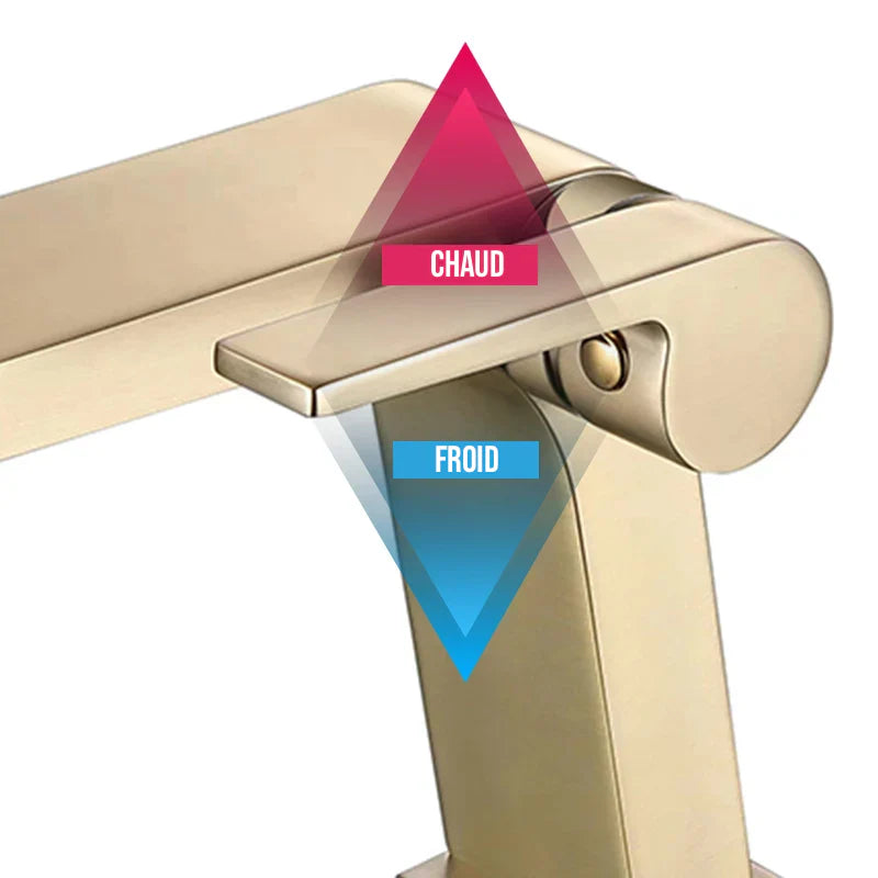 Robinet moderne mitigeur salle de bain lavabo - Doré - Laiton
