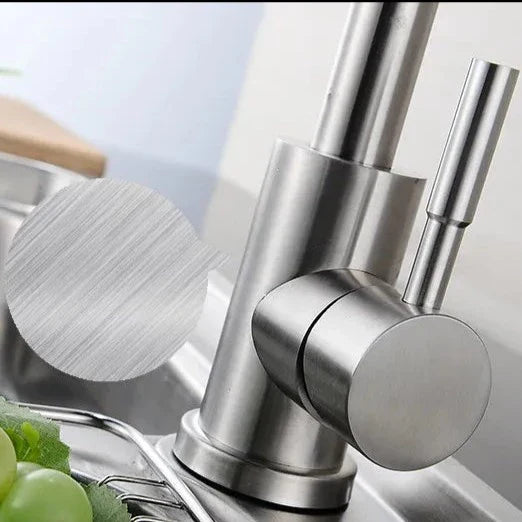 Robinet fin évier de cuisine bec pivotant - Argenté