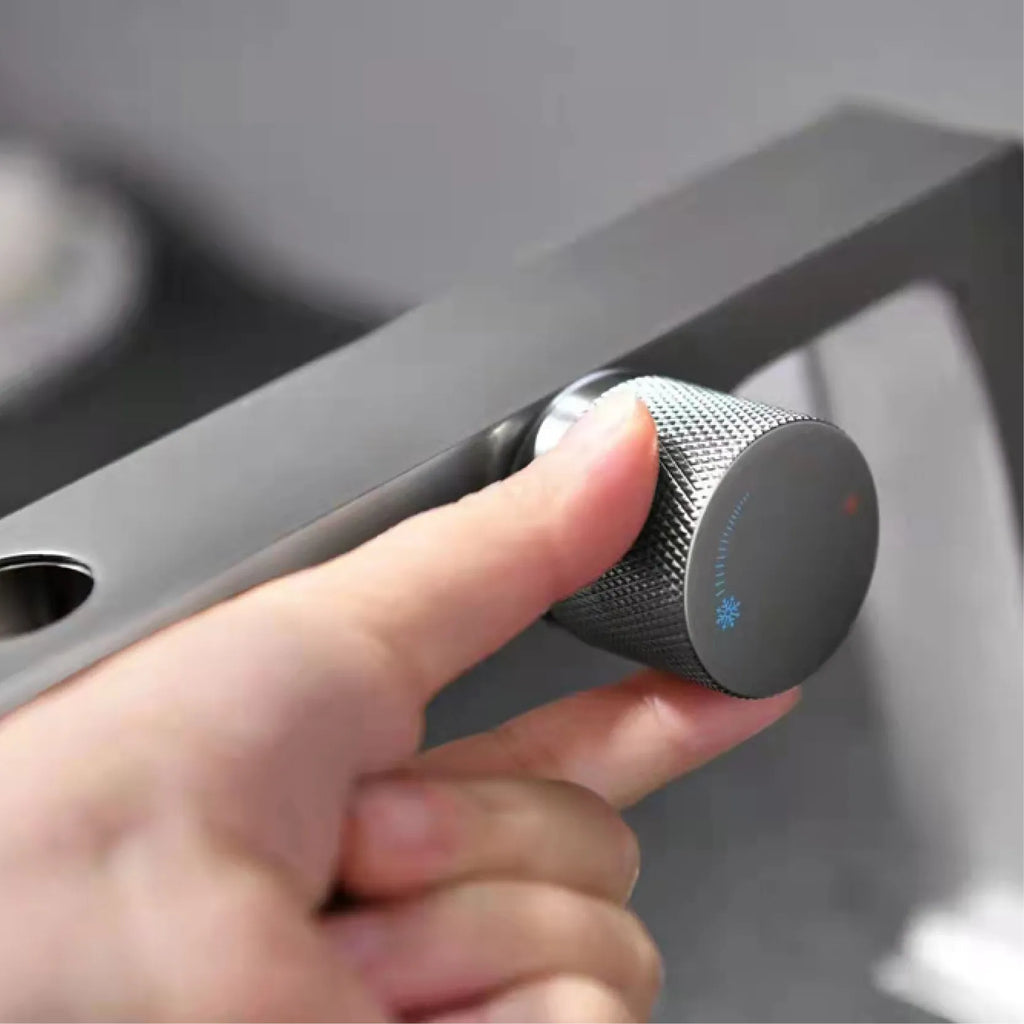 Robinet salle de bain lavabo design contemporain mitigeur - Argenté - Laiton