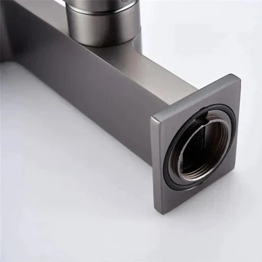 Robinet lavabo salle de bain plat rectangulaire minimaliste - Argenté - Laiton