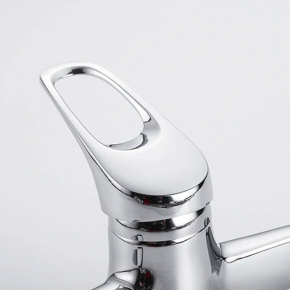 Robinet évier cuisine mitigeur encastrable mural - Argenté - Laiton