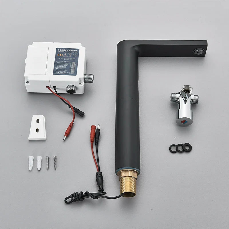 Robinet cuisine évier minimaliste tactile - Noir - Laiton