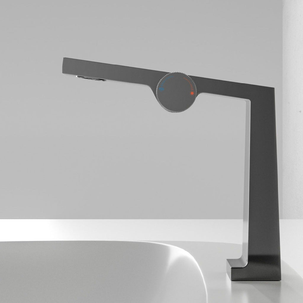 Robinet salle de bain lavabo design contemporain mitigeur - Argenté - Laiton