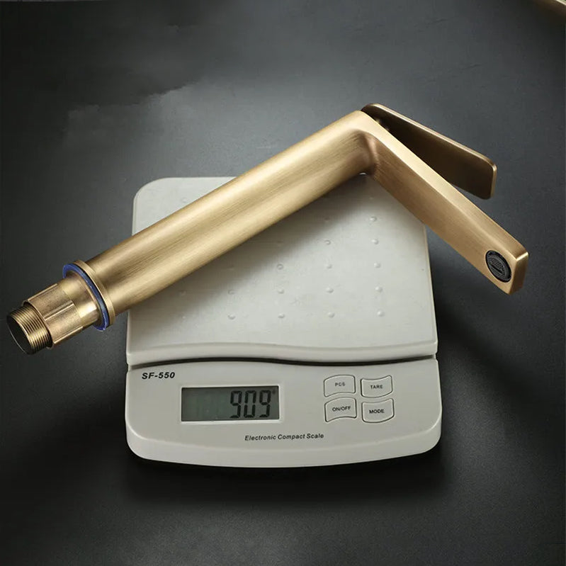 Robinet lavabo salle de bain haut minimaliste - Doré - Laiton