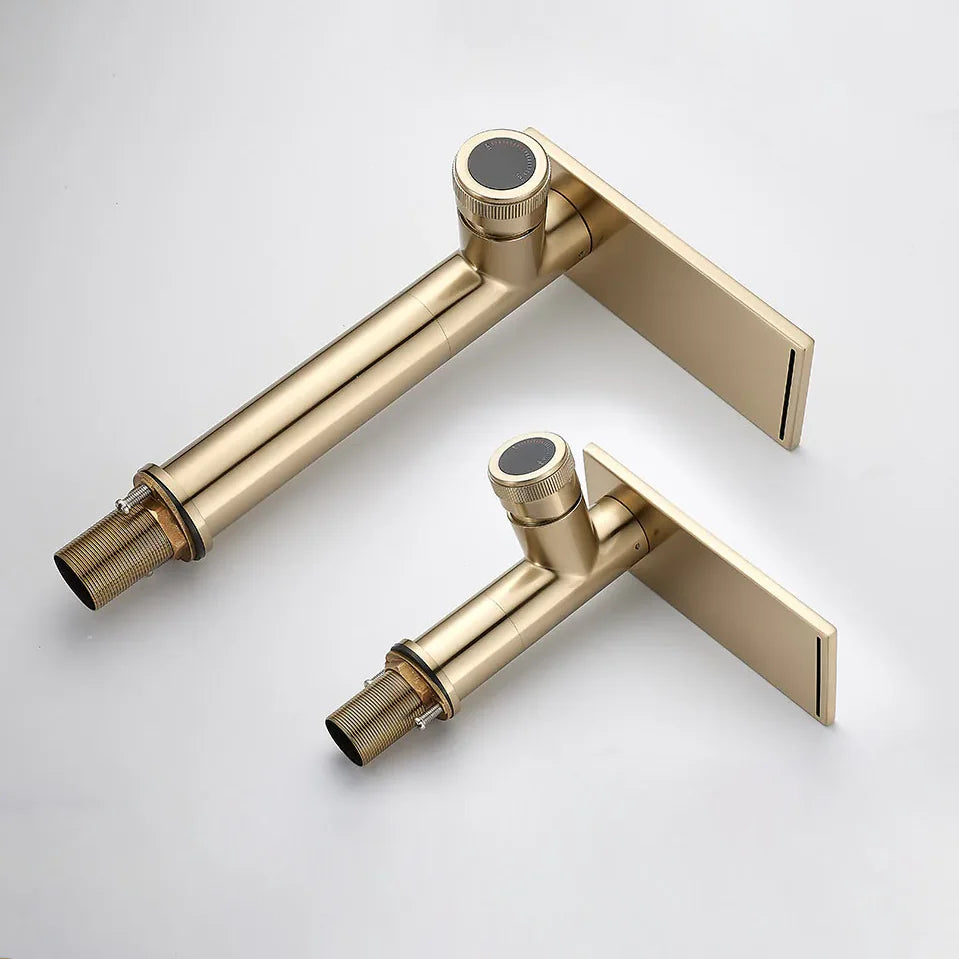 Robinet moderne bec plat mitigeur - Doré - Laiton