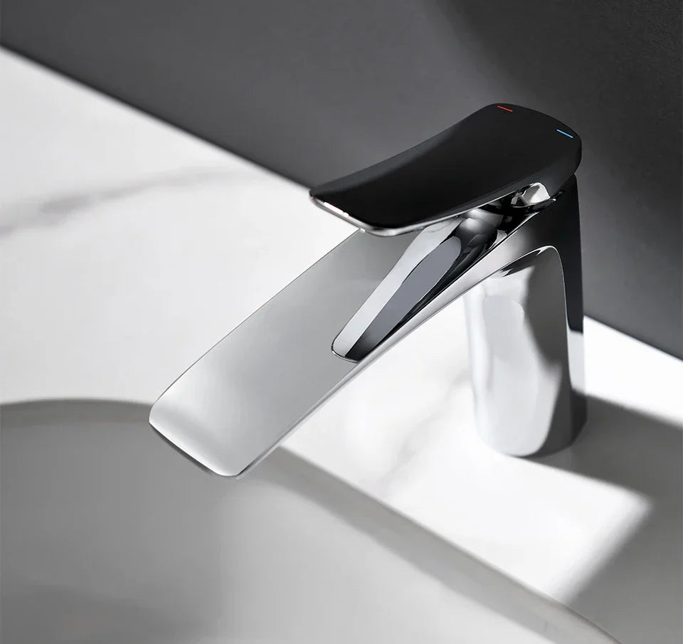 Robinet mitigeur minimaliste lavabo salle de bain - Argenté - Laiton