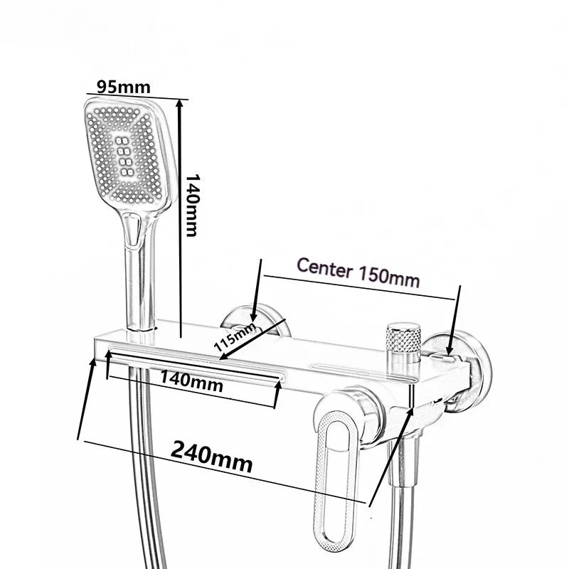 Robinet baignoire salle de bain cascade douchette - Doré - Laiton