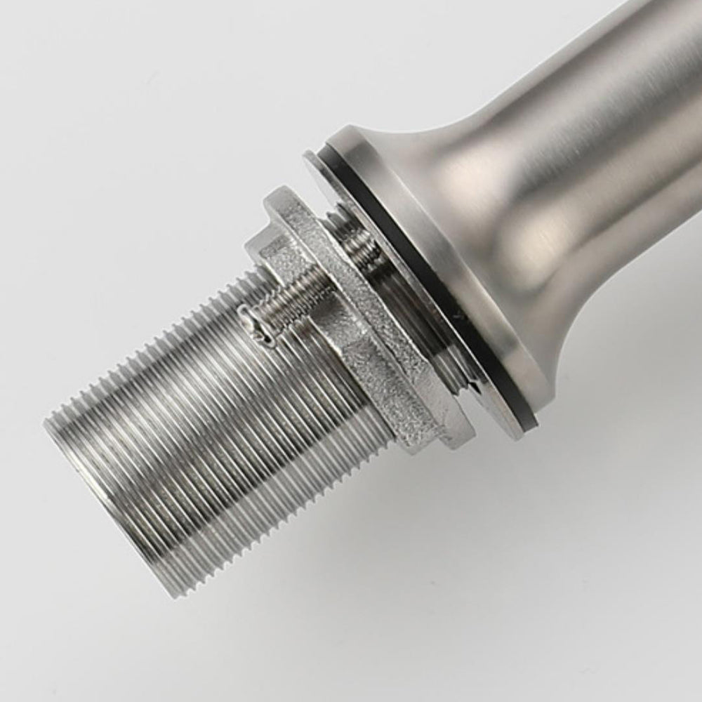 Robinet cuisine évier design fin style bambou - Argenté